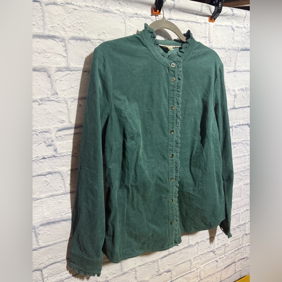 Boden Phoebe Cord Shirt with Lace Detail, Size 12 - Picture 3 of 6